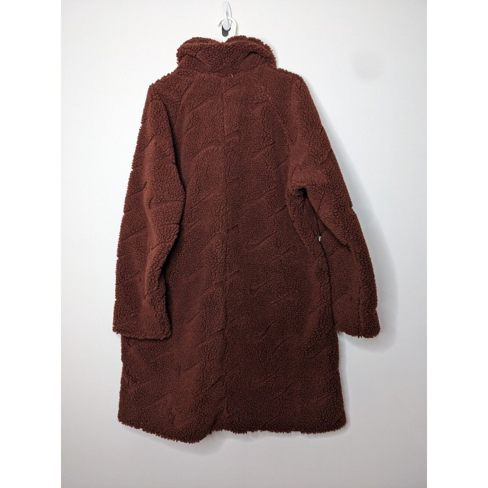 Nike Sporstswear Icon Clash Womens XL Long Sherpa Coat Jacket Loose Fit $200 NWT - Picture 7 of 7